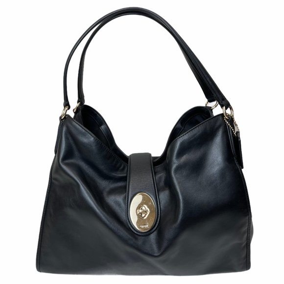 Coach Black Shoulder Bag with Gold Accents - Picture 2 of 15